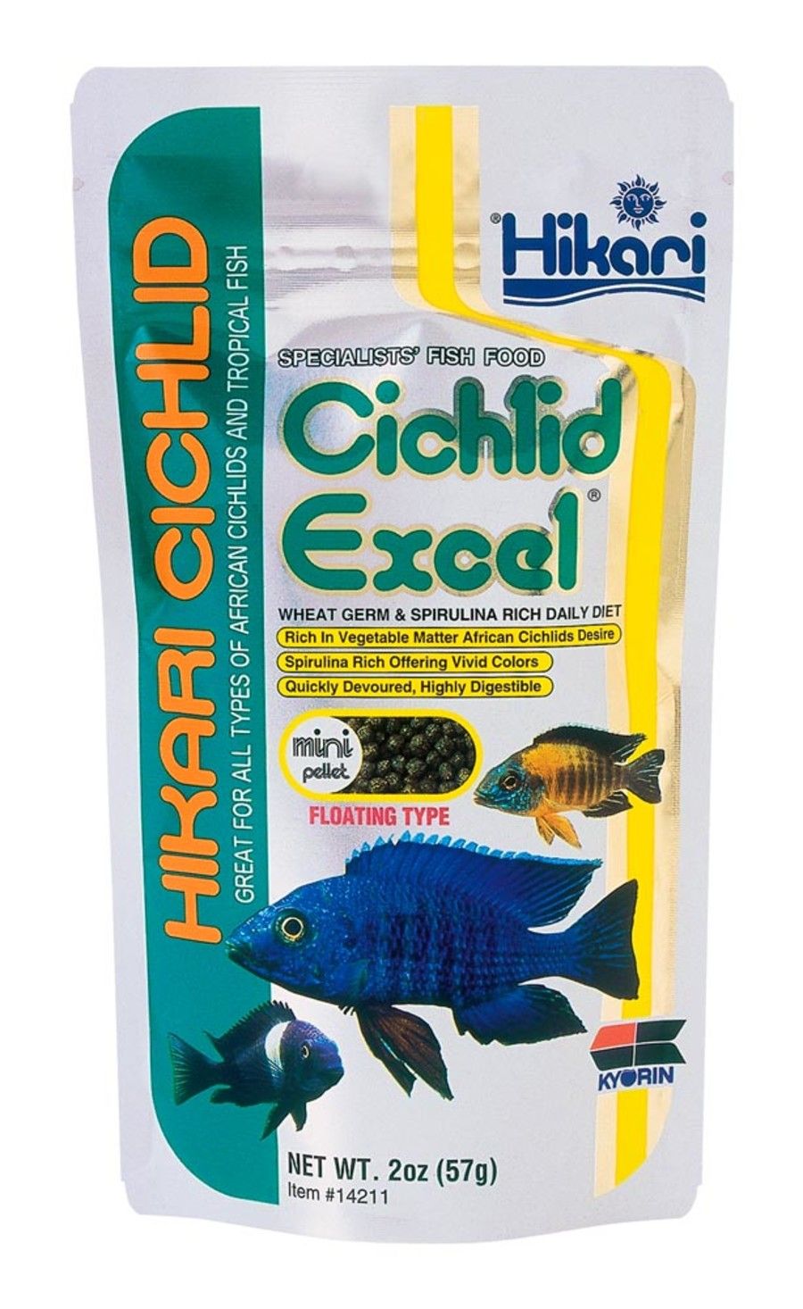 Hikari Cichlid Excel Pellets Fish Food 2 oz, Mini
