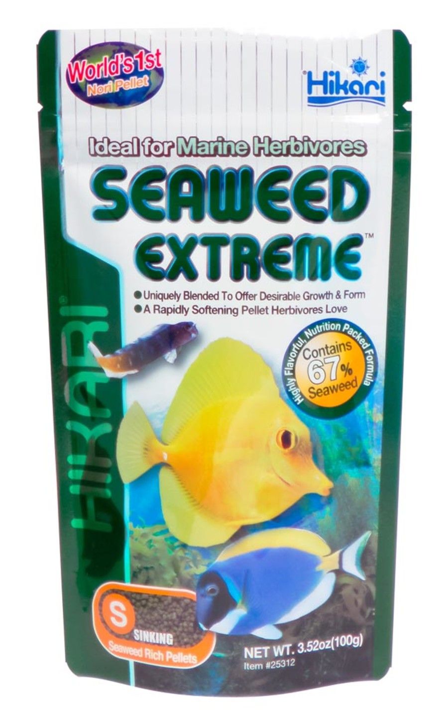Hikari Seaweed Extreme Pellets Fish Food 3.52 oz, SM