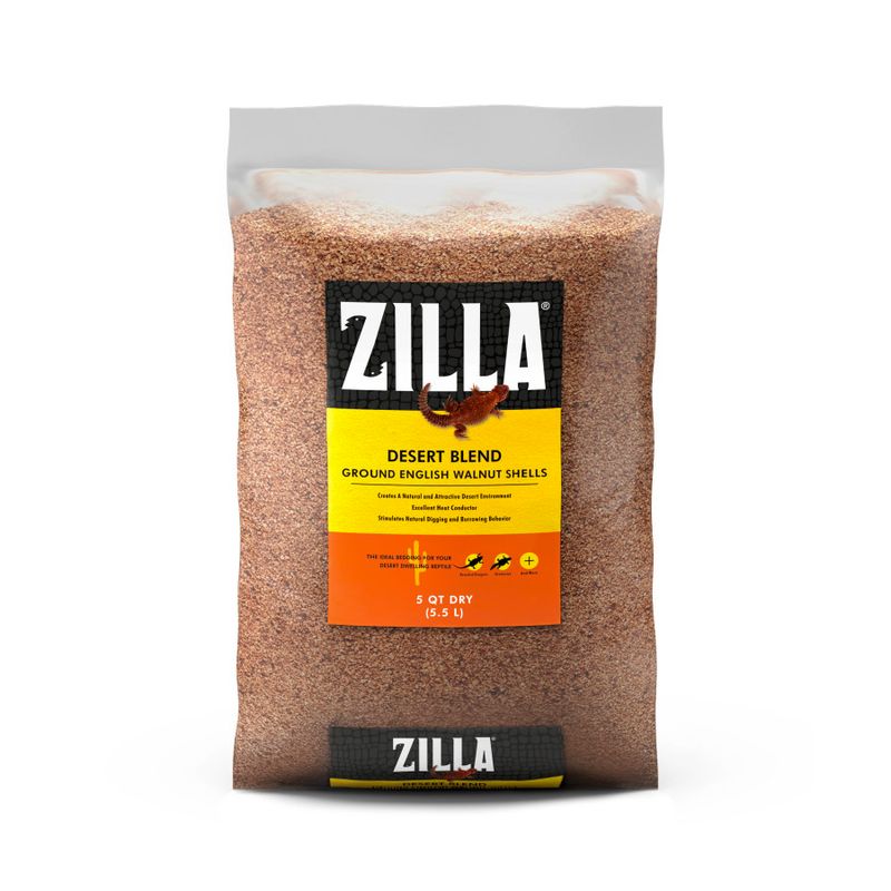 Zilla Desert Blend Ground English Walnut Shells Substrate 5 qt