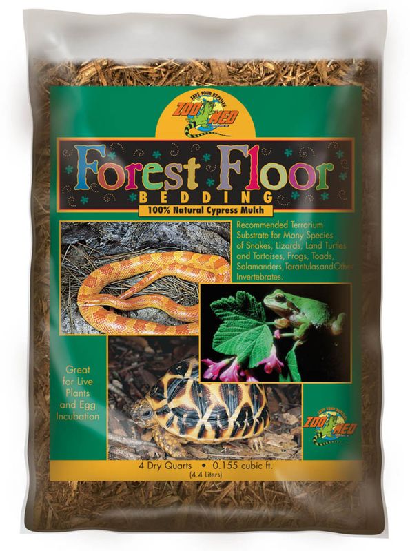 Zoo Med Forest Floor Natural Cypress Mulch Bedding Substrate Brown, 4 qt