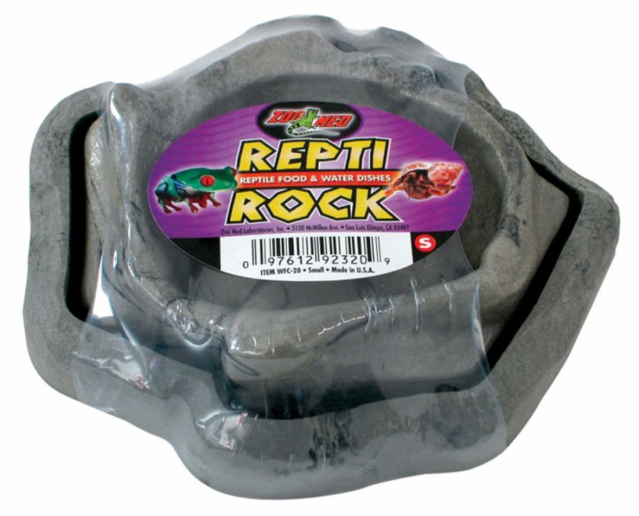 Zoo Med Combo Repti Rock Food and Water Dish Black, SM