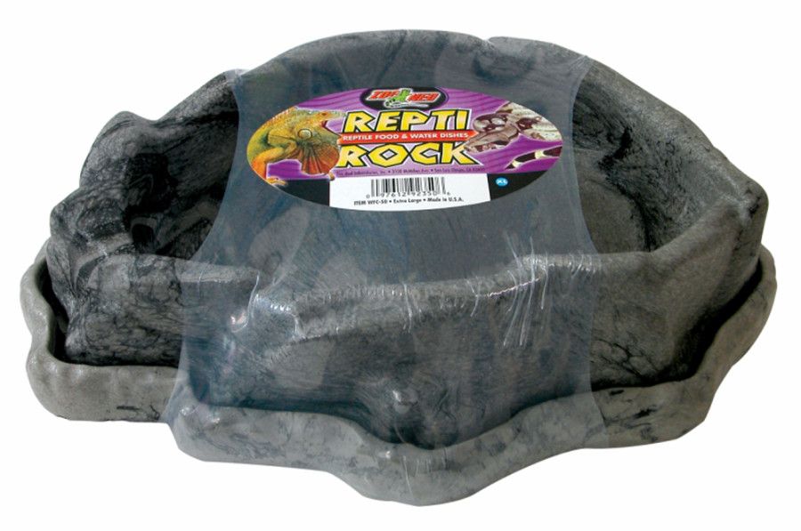 Zoo Med Combo Repti Rock Food and Water Dish Black, 1ea/XL