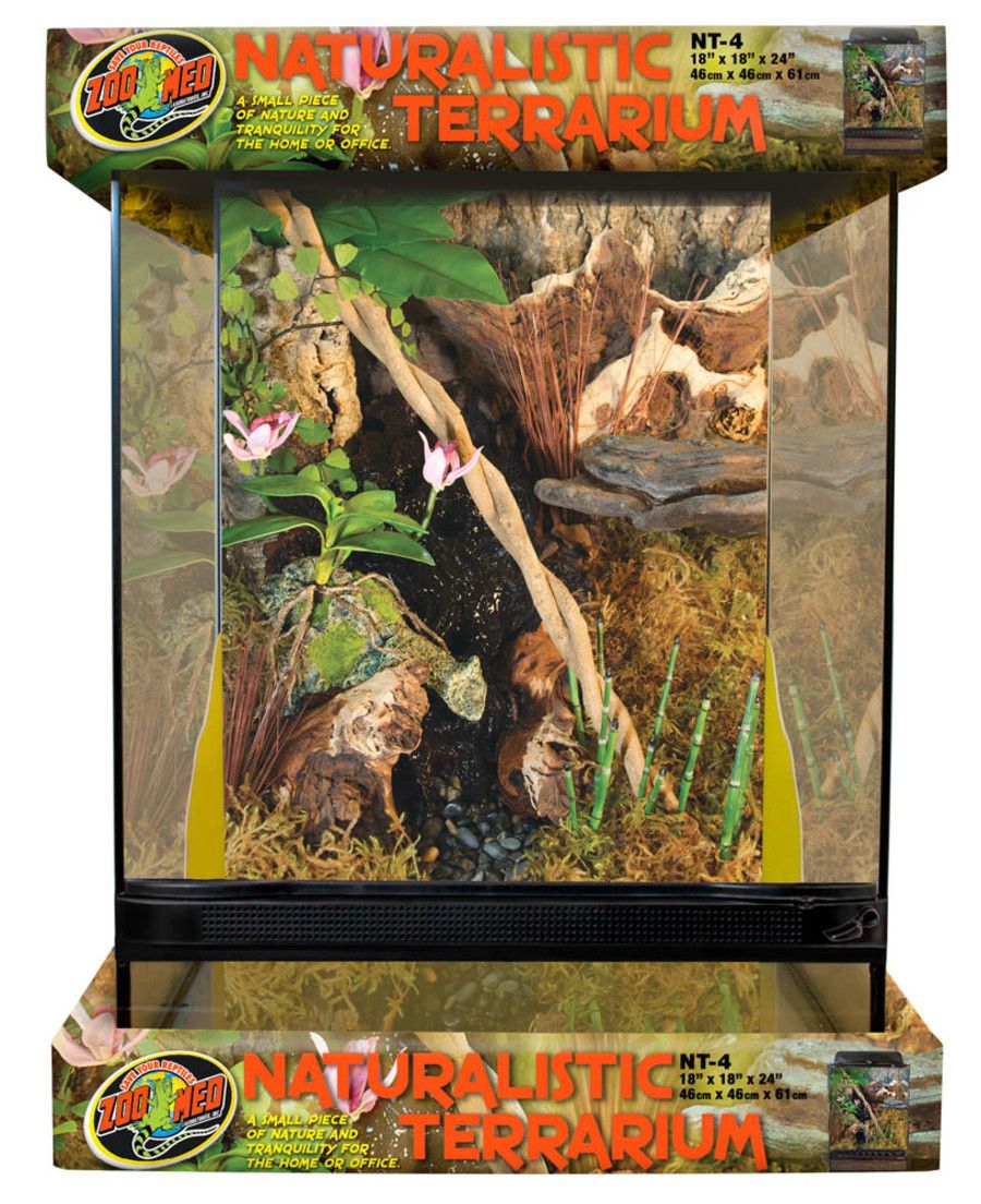 Zoo Med Naturalistic Terrarium Black, Clear, 18 In X 18 In X 24 in