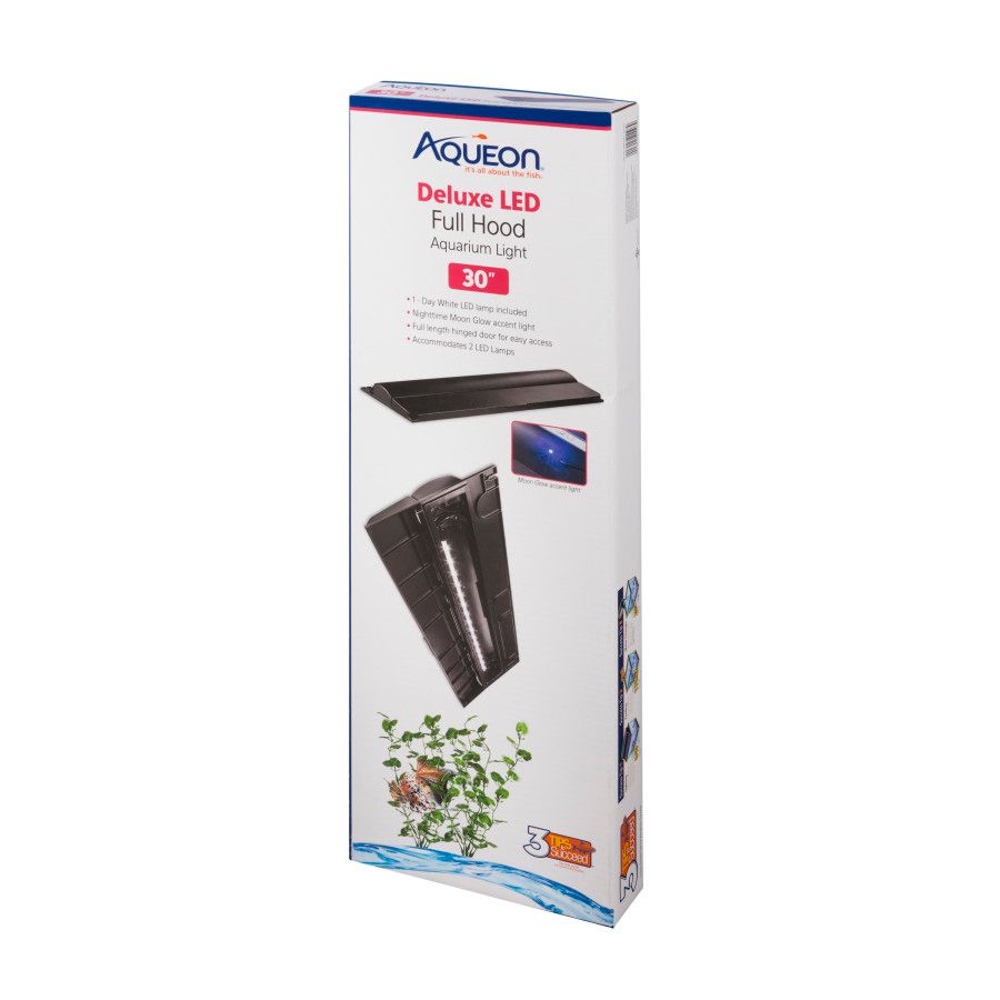 Aqueon LED Deluxe Full Aquarium Hoods Black, 30 in