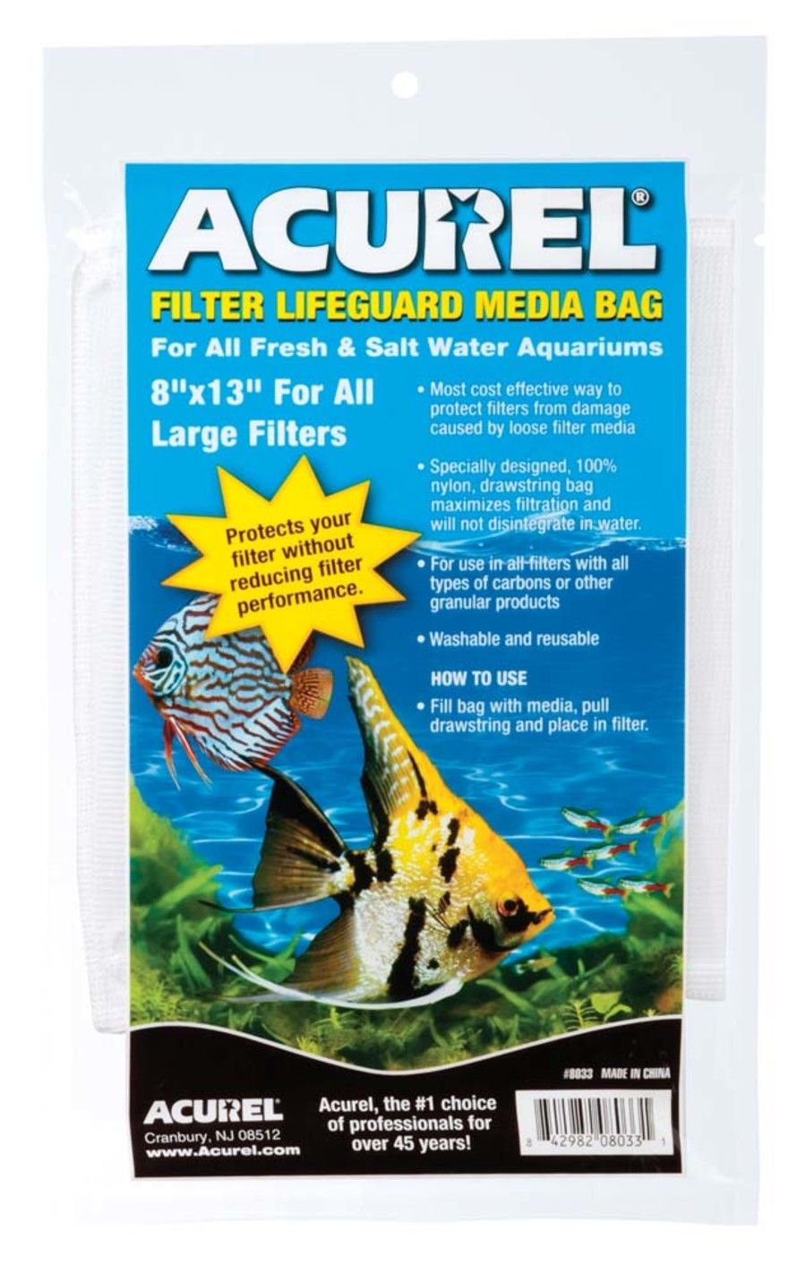 Acurel Filter Lifeguard Media Bag White,8 In X 13 in