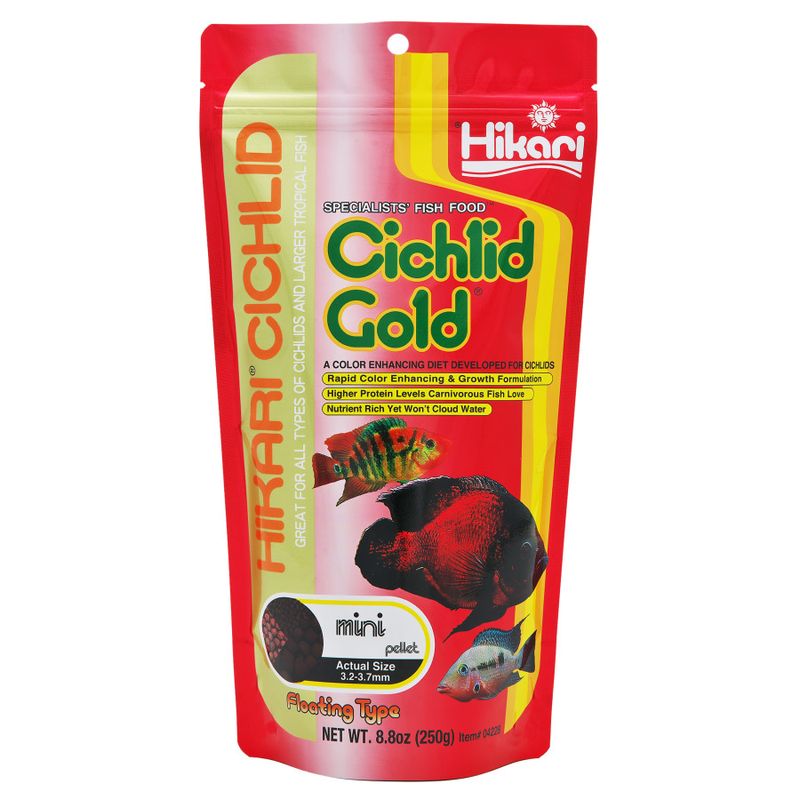Hikari Cichlid Gold Pellets Fish Food 8.8 oz, Mini