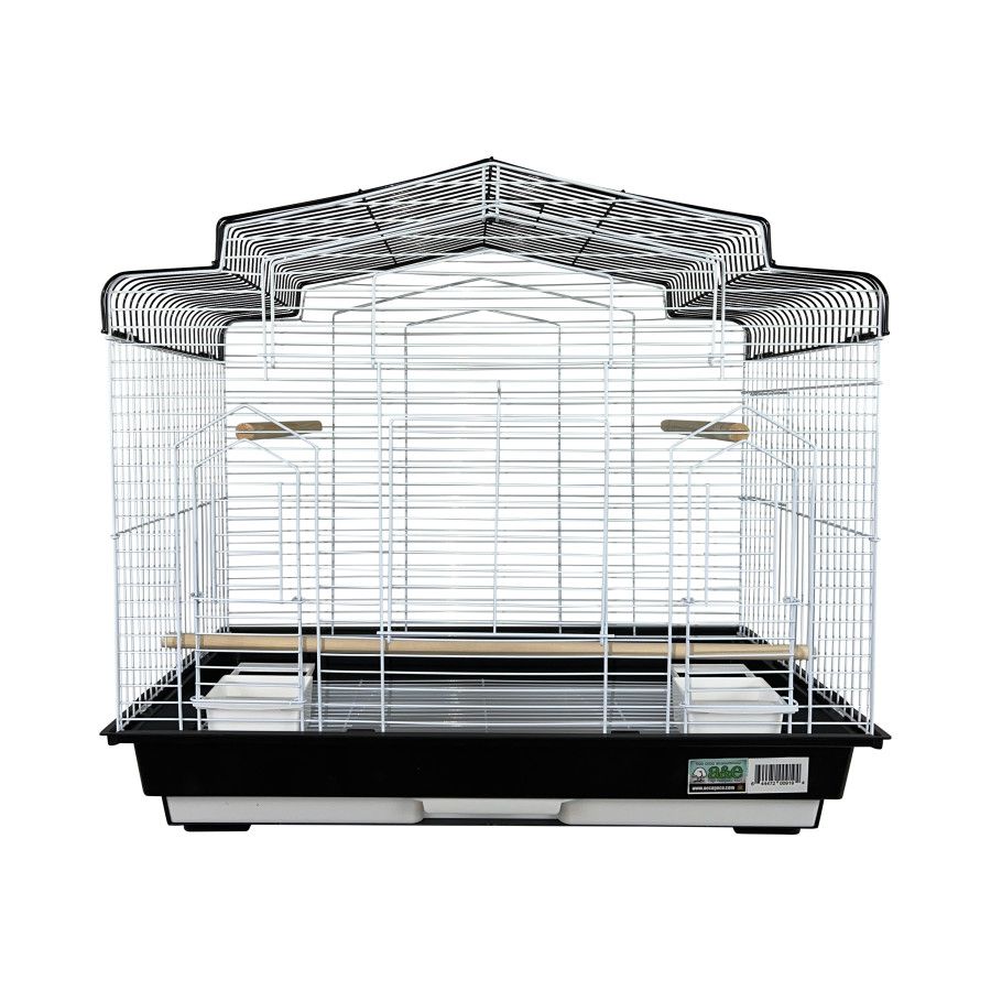 A&amp;E 2-Tone House Top Bird Cage Black &amp; White