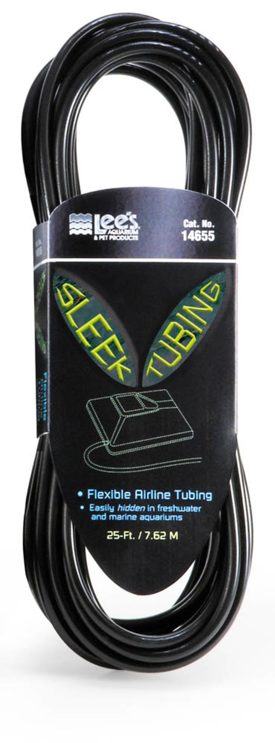 Lee&#39;s Aquarium &amp; Pet Products Sleek Flex Sleeve Tubing Black, 3/16 In X 25 ft