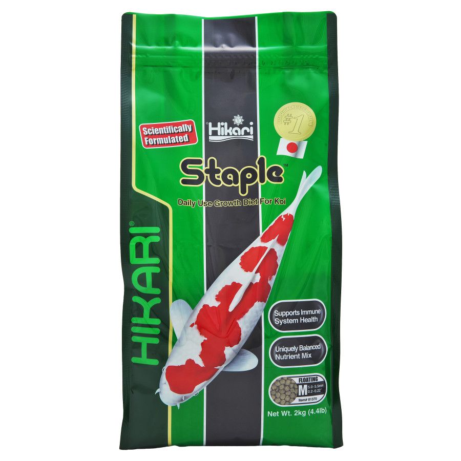 Hikari USA Staple Growth Formula Pellet Fish Food for Koi and Other Pond Fishes 4.4 lb, MD