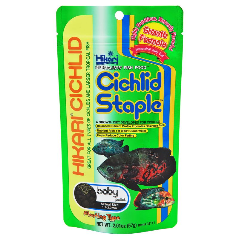 Hikari USA Cichlid Staple Baby Pellets Fish Food 2 oz, Baby