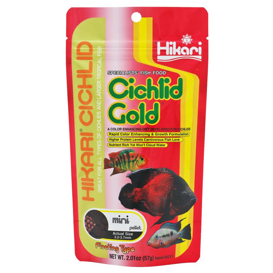 Hikari Cichlid Gold Pellets Fish Food 2 oz, Mini