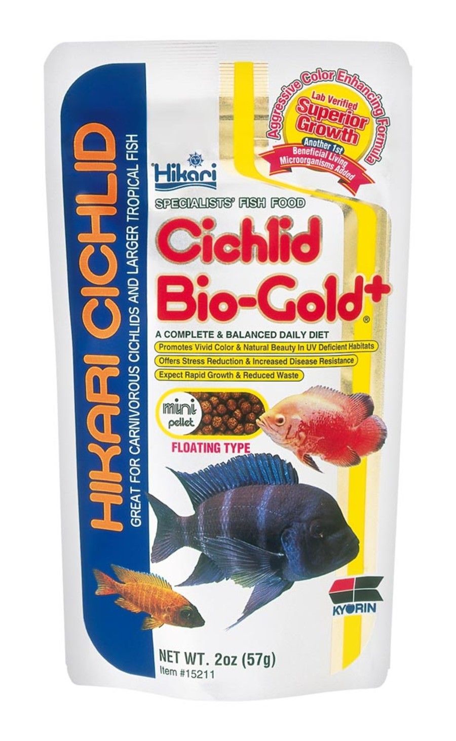 Hikari  Cichlid BioGold+ Pellet Fish Food 2 oz, Mini