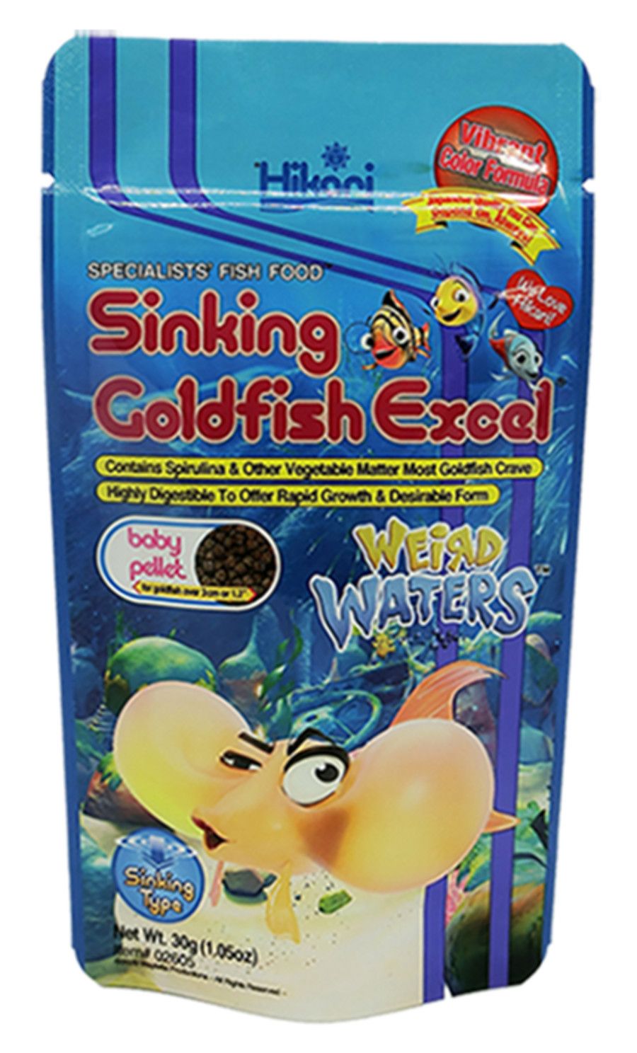 Hikar  Weird Waters Sinking Goldfish Excel Fish Food 30 g