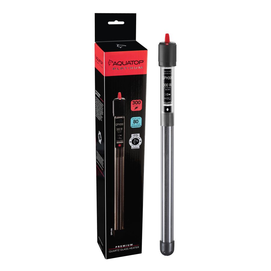 Aquatop Quartz Platinum Glass Heater 55-100 gal300 W