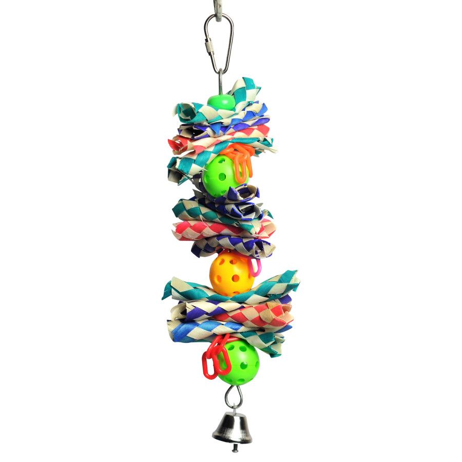 A &amp; E Cages Happy Beaks Hanging Finger Trap &amp; Balls Bird Toy
