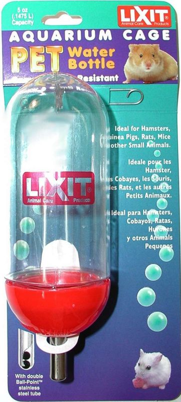 Lixit Aquarium Cage Bottle for Small Animals Clear, Blue, 5 oz