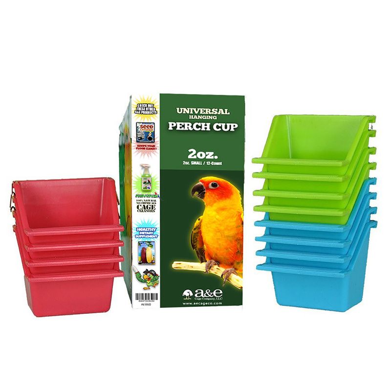 A&amp;E Cages Universal Food and Water Cups Display 2oz, 12 c