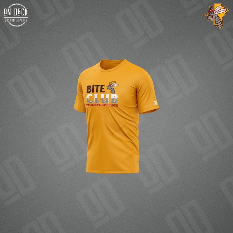 Manitoba Mosquitoes Bite Club Tee Gold