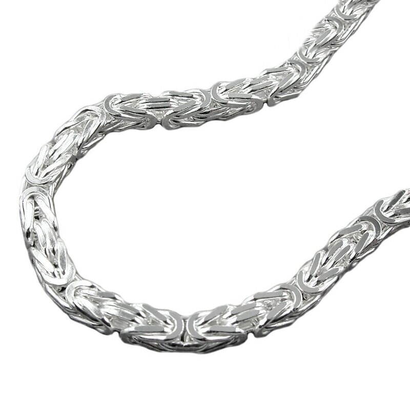 Armband 5mm Königskette vierkant glänzend Silber 925, Länge 21 cm