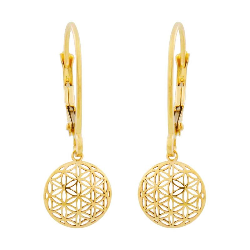 Ohrhänger Ohrringe 25x9mm Blume des Lebens 9Kt GOLD