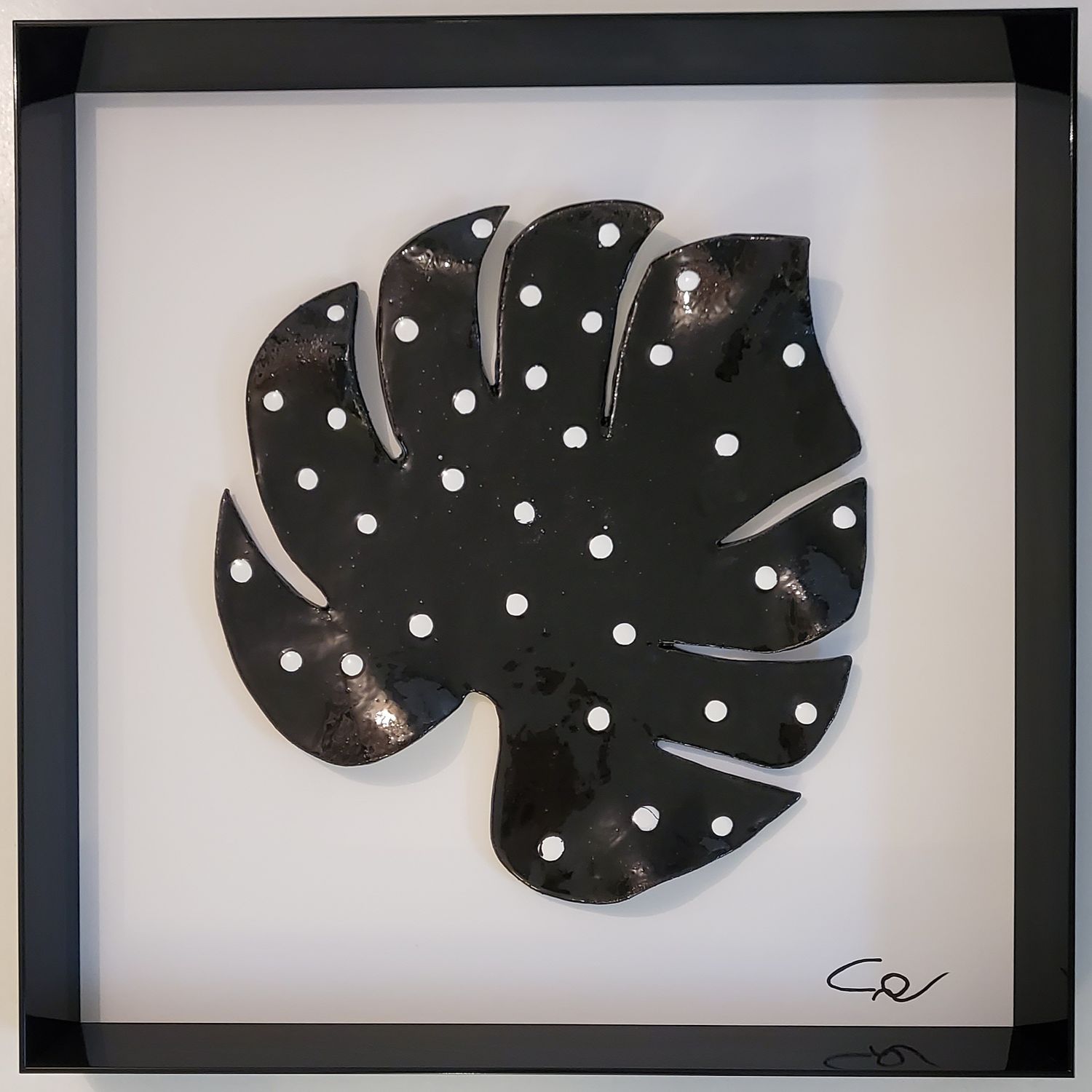 FOGLIA A POIS - Black