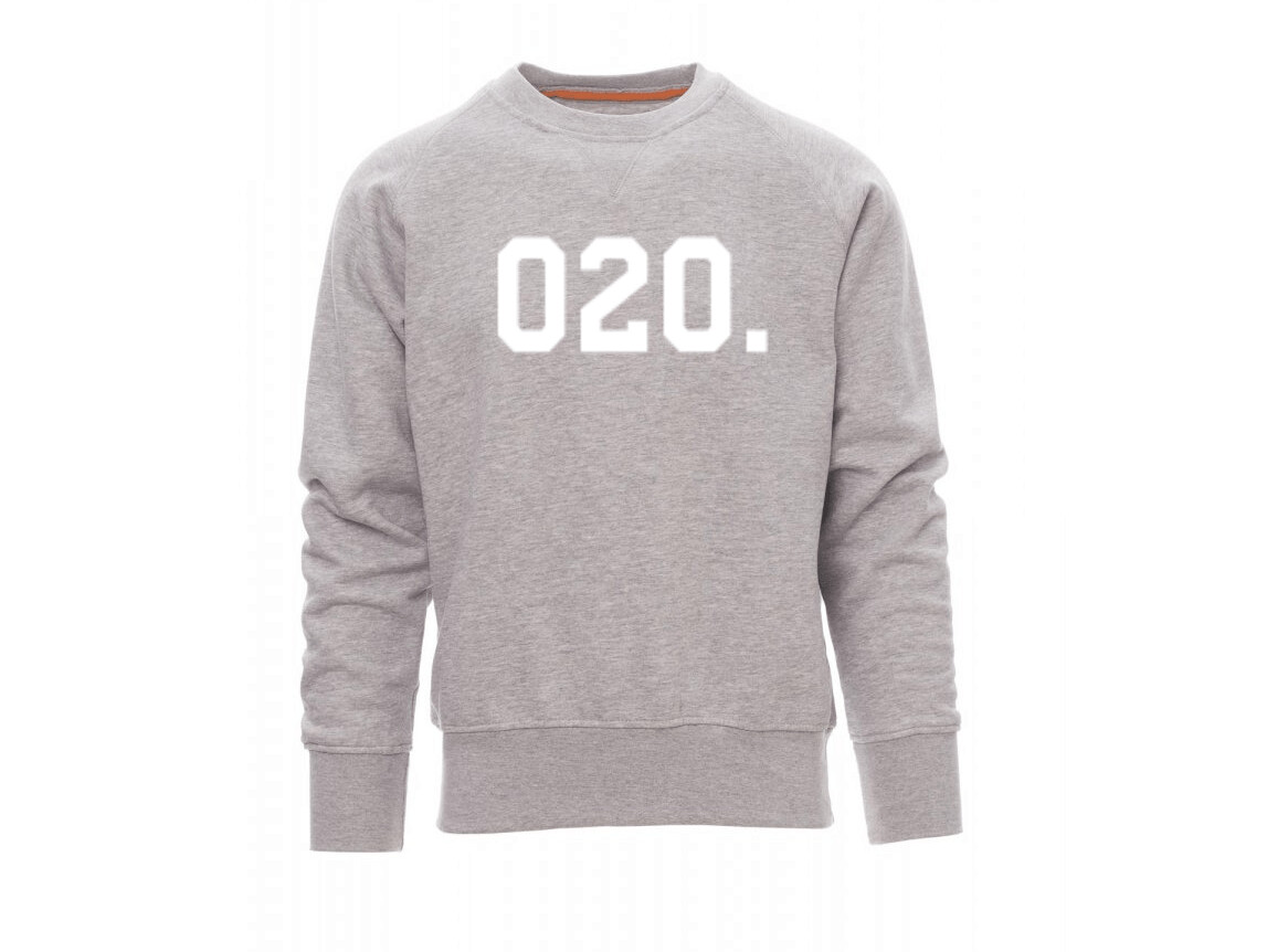 AH&BC Sweater 020.        grijs (wit) heren