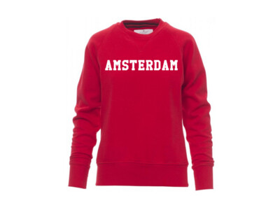 AH&BC Sweater AMSTERDAM rood (wit) dames