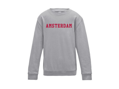 AH&BC Sweater AMSTERDAM grijs (rood) jeugd
