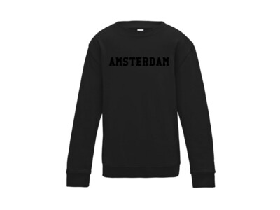 AH&BC Sweater AMSTERDAM zwart (mat) jeugd