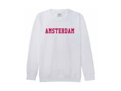 AH&BC Sweater AMSTERDAM wit (rood) jeugd