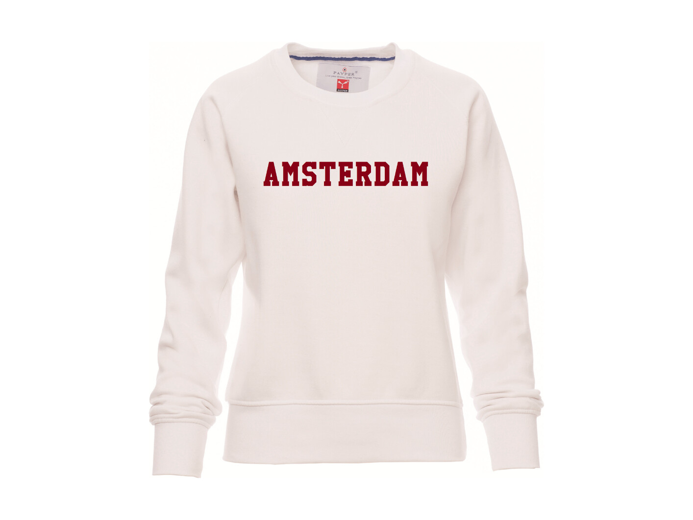 AH&BC Sweater AMSTERDAM wit (rood) dames