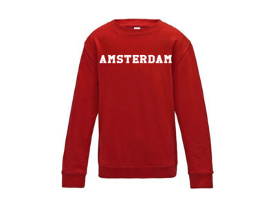 AH&BC Sweater AMSTERDAM rood (wit) jeugd