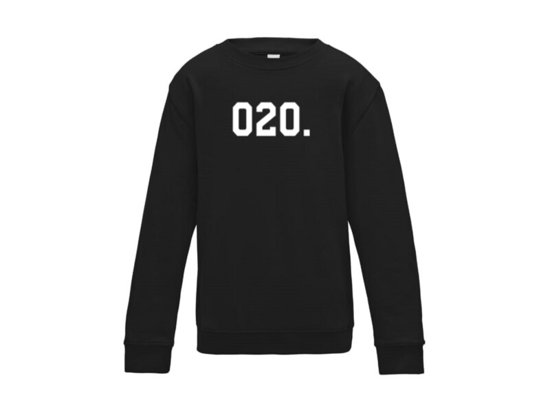 AH&BC Sweater 020. zwart (wit) jeugd