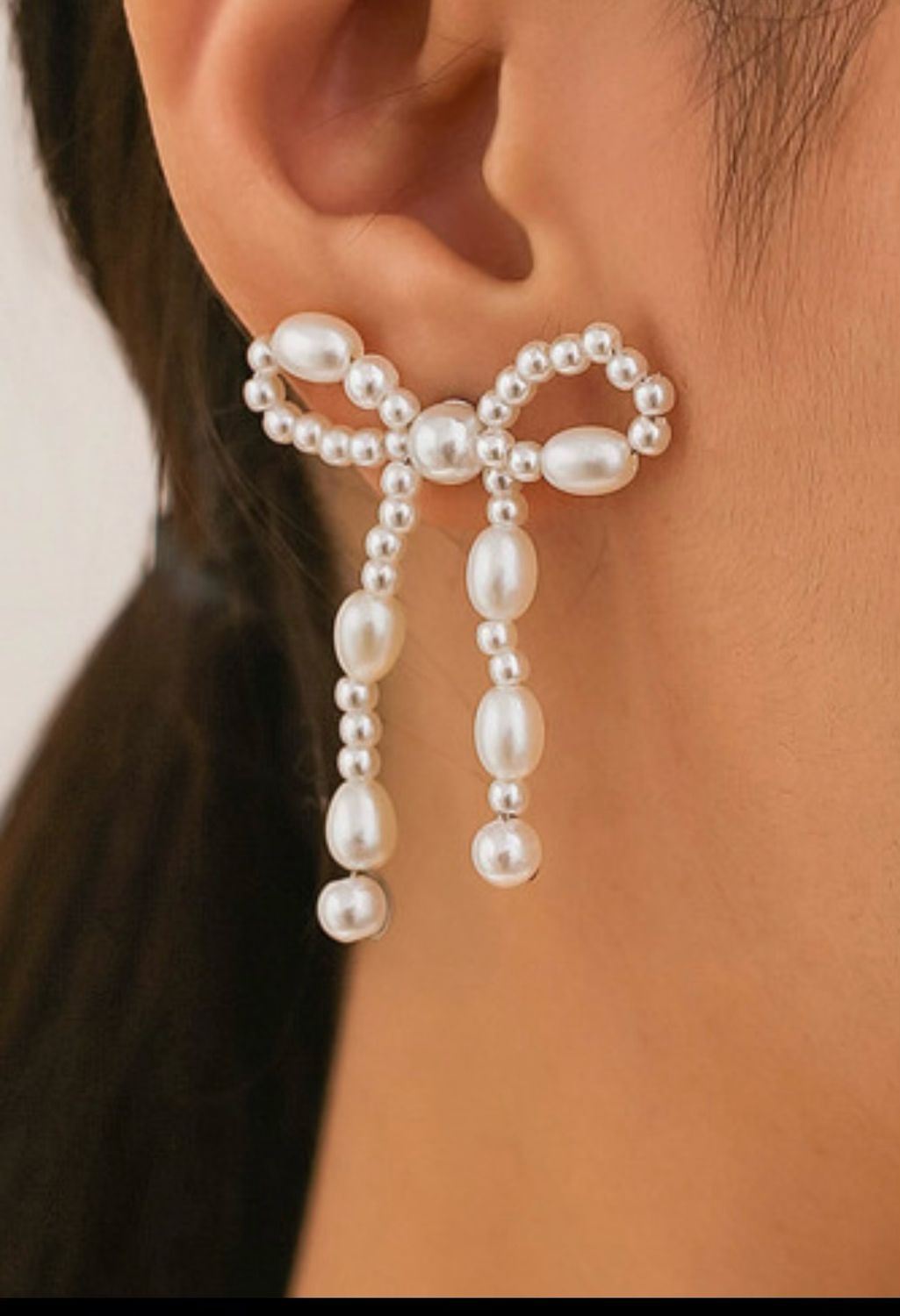 Pearl Bow Knot Earrings