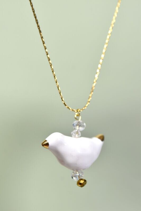 Collier oiseau en céramique