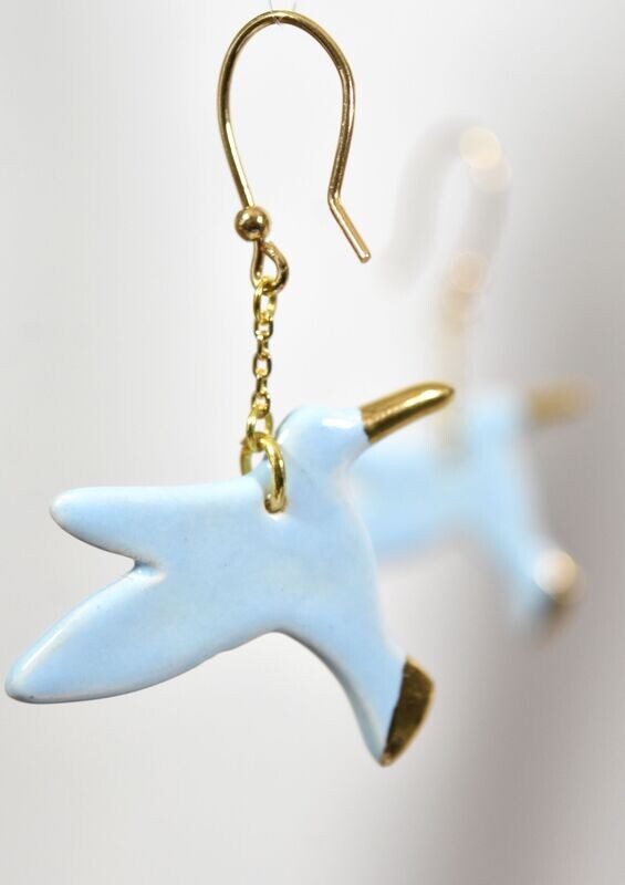 Boucles d'oreilles colibris en  céramique