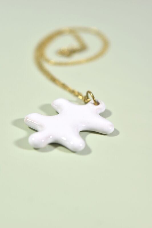 Collier ras de cou puzzle en céramique