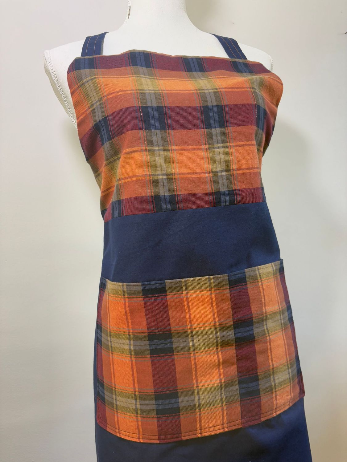 Tablier tissu tartan écossais