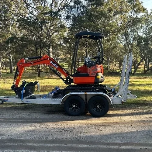 Excavator 1.8 Ton & Trailer Package. Package Includes Excavator, Auger, Rock Breaker & Plant trailer Plus FREE attachments