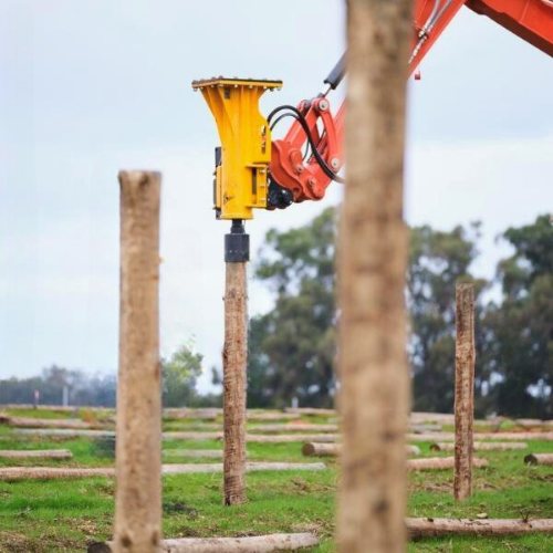 Hydraulic Post Rammer to suit Skid Steer Loader with a Flow 25 to 45 LPM