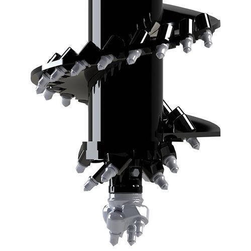 Auger Bit EMED 150mm to 800mm with Dedicated Rock Teeth DR4 - 65mm Round Hub 1.5m