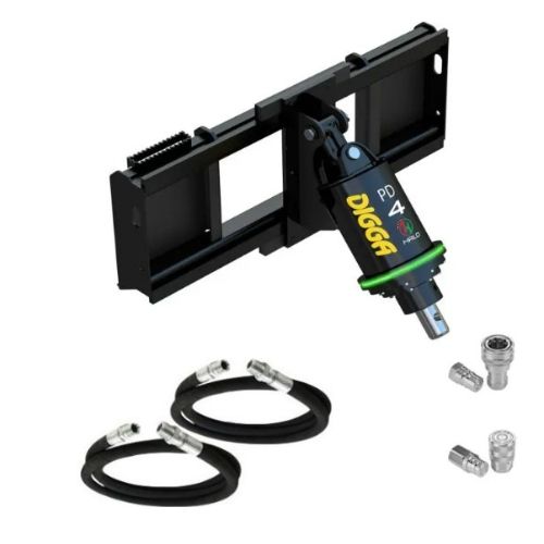 Digga PD4-2 Auger Drive Package with frame for Skid Steers with a flow of 55-85 lpm - 65mm Round