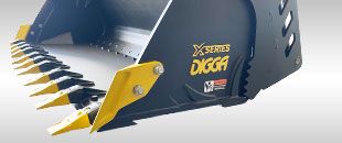 DIGGA X-SERIES HEAVY DUTY 4 IN 1 BUCKET, LOCK VALVE, HOSES AND COUPLERS 1800MM (71”) HEAVY DUTY FLAT FLOOR BUCKET