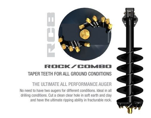 Digga 8 Series RC8 EARTH/ROCK COMBO AUGER BIT 75mm Square 1.5M Long 150mm to 1500mm suits 10-30T
