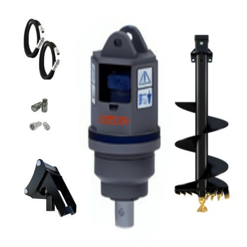 Auger drive EM3000 series with cradle hitch – suits 1.5 to 2.5 tonne excavators