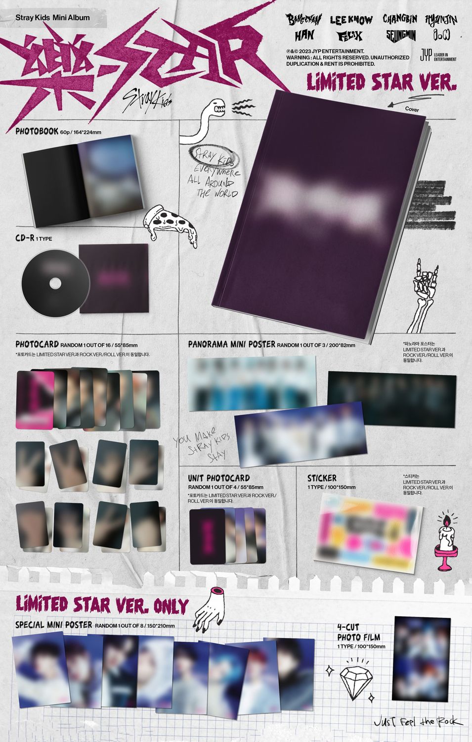 Stray Kids/樂-STARまとめ売り STRAY KIDS STICKER BOOK 樂-STAR official popup MD soundwave