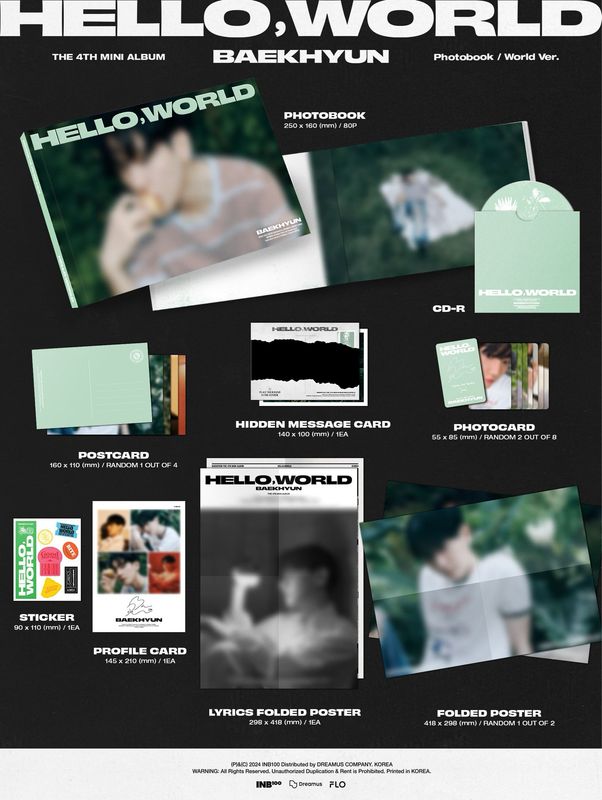 BAEKHYUN Hello, World - Random Photobook + MAKESTAR POB