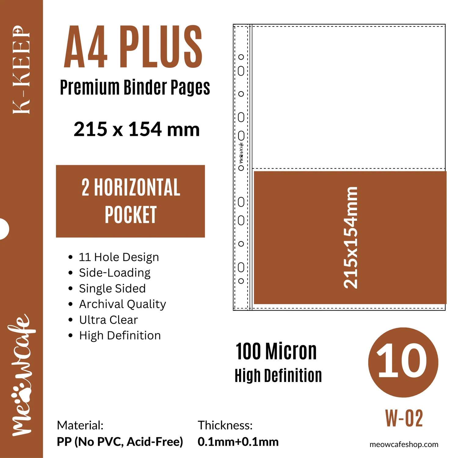MeowCafe A4 Plus 2 Pocket Binder Page