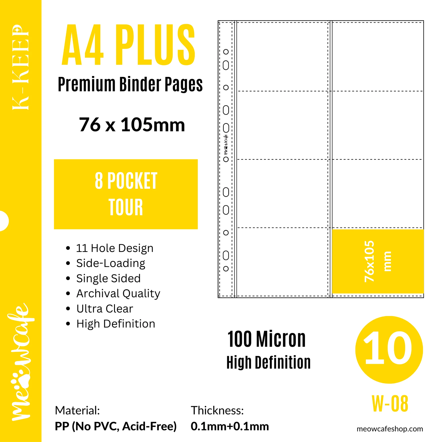 MeowCafe A4 Plus 8 Pocket Binder Page