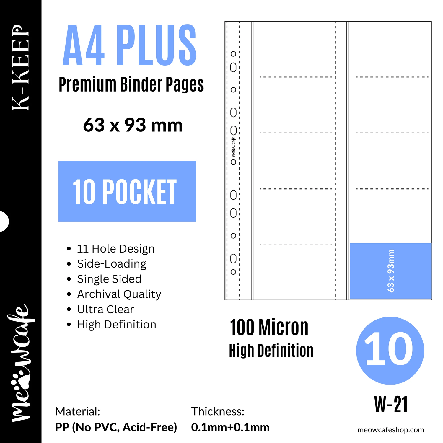 MeowCafe A4 Plus 10 Pocket Binder Page